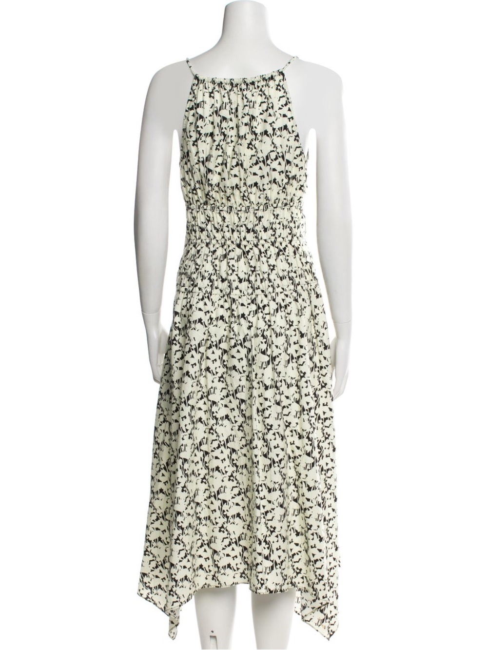 Proenza Schouler White Label Cream Maxi Dress with Black Floral Print
